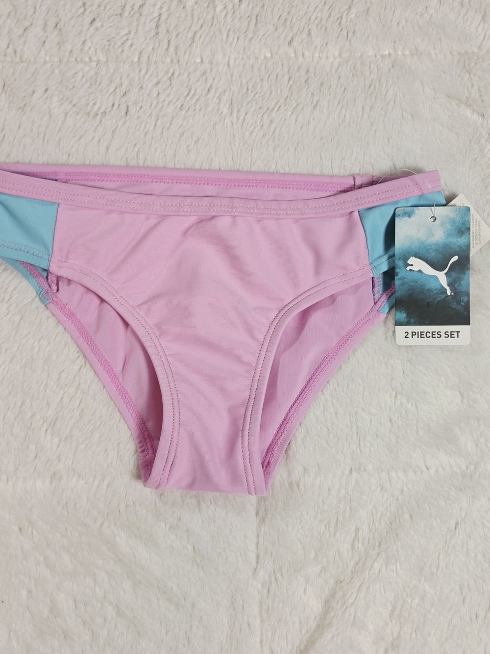 Puma Kids Two-Tone Pink and Light Blue Bikini Bottoms(SW300-12)